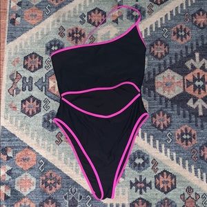 Forever 21 Black One Piece Cut Out Swimsuit